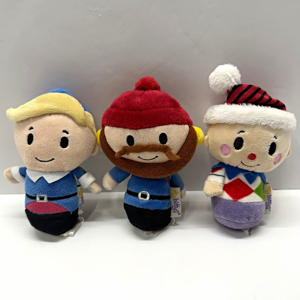 Hallmark itty bittys Rudolph Christmas Plush Lot Hermey Yukon Charlie 1XKT1484